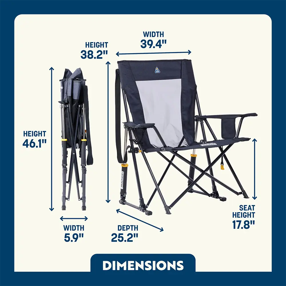 Ergonomic Portable Comfort Pro Rocker XL - Folding Rocking Chair - Perfect for Tailgating Detail