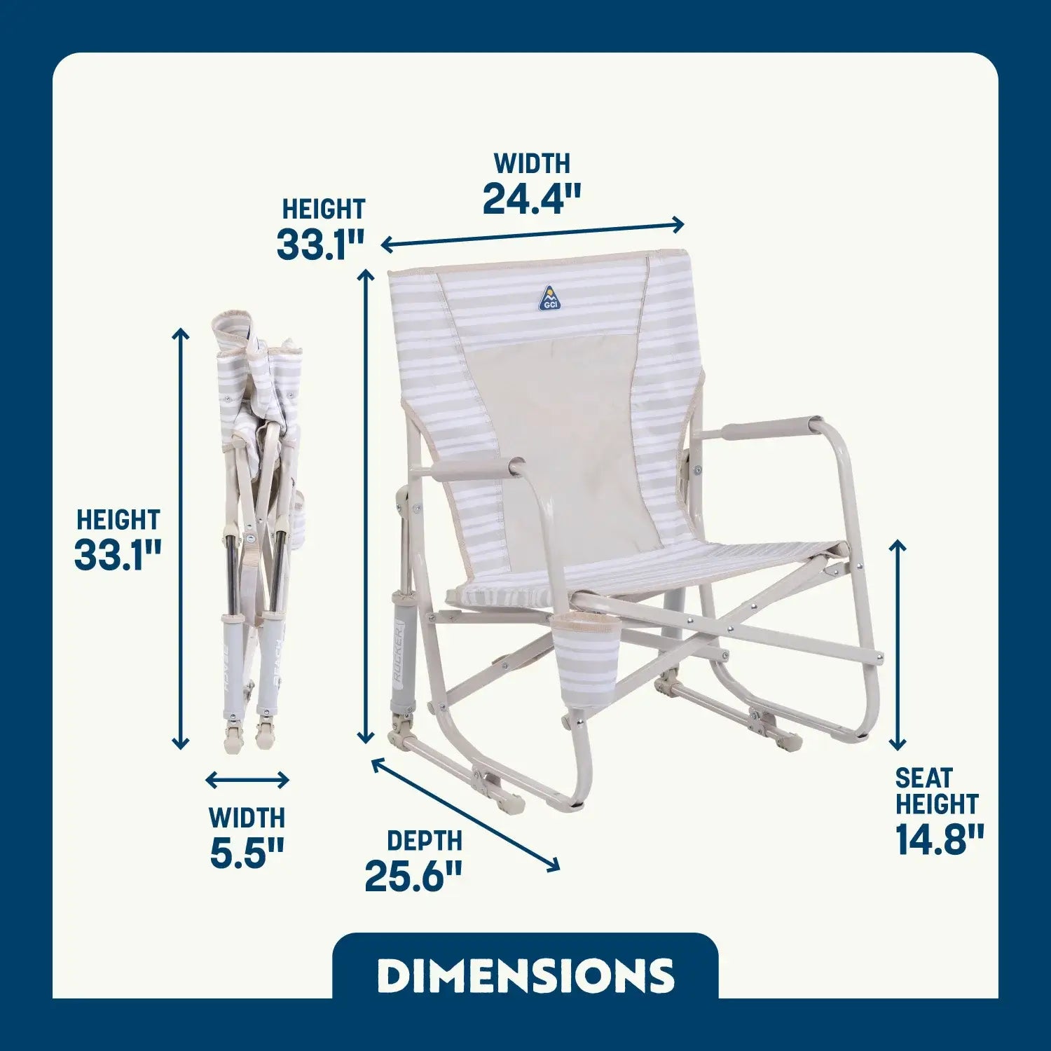 Ergonomic Portable Beach Rocker - Outdoor Rocking Chairs with Dynamic Comfort Edge Detail