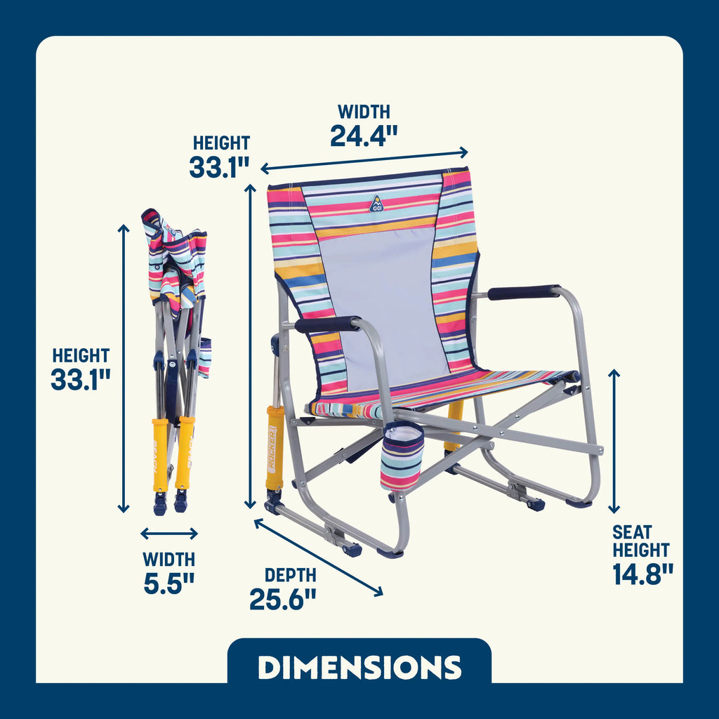 Ergonomic Portable Beach Rocker - Outdoor Rocking Chairs with Dynamic Comfort Edge Detail