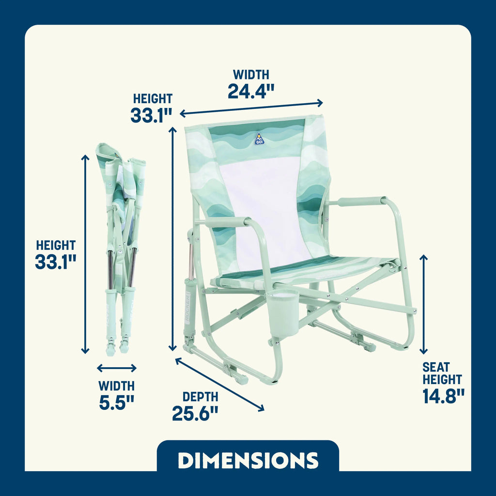 Ergonomic Portable Beach Rocker - Outdoor Rocking Chairs with Dynamic Comfort Edge Detail
