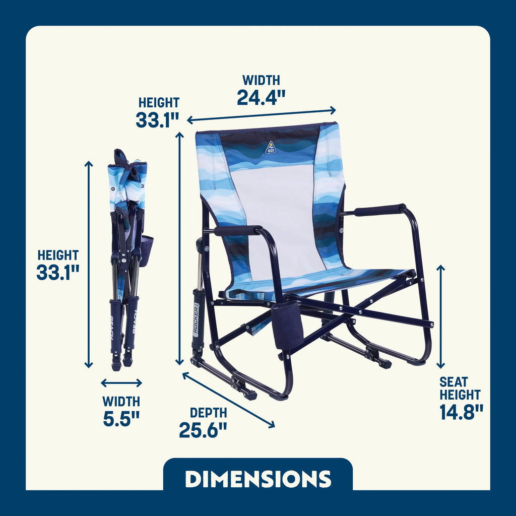 Ergonomic Portable Beach Rocker - Outdoor Rocking Chairs with Dynamic Comfort Edge Detail