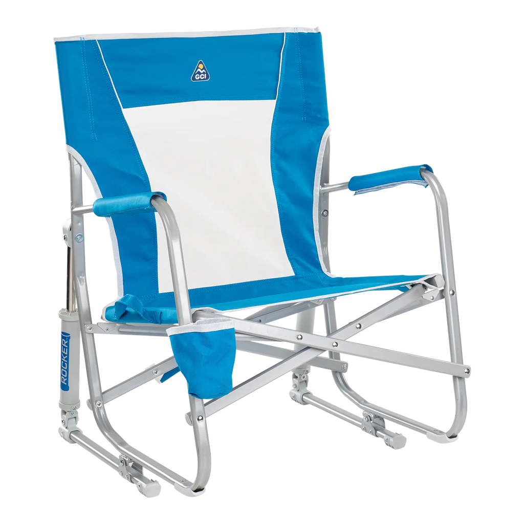 Ergonomic Portable Beach Rocker - Outdoor Rocking Chairs with Dynamic Comfort Edge - Saybrook Blue