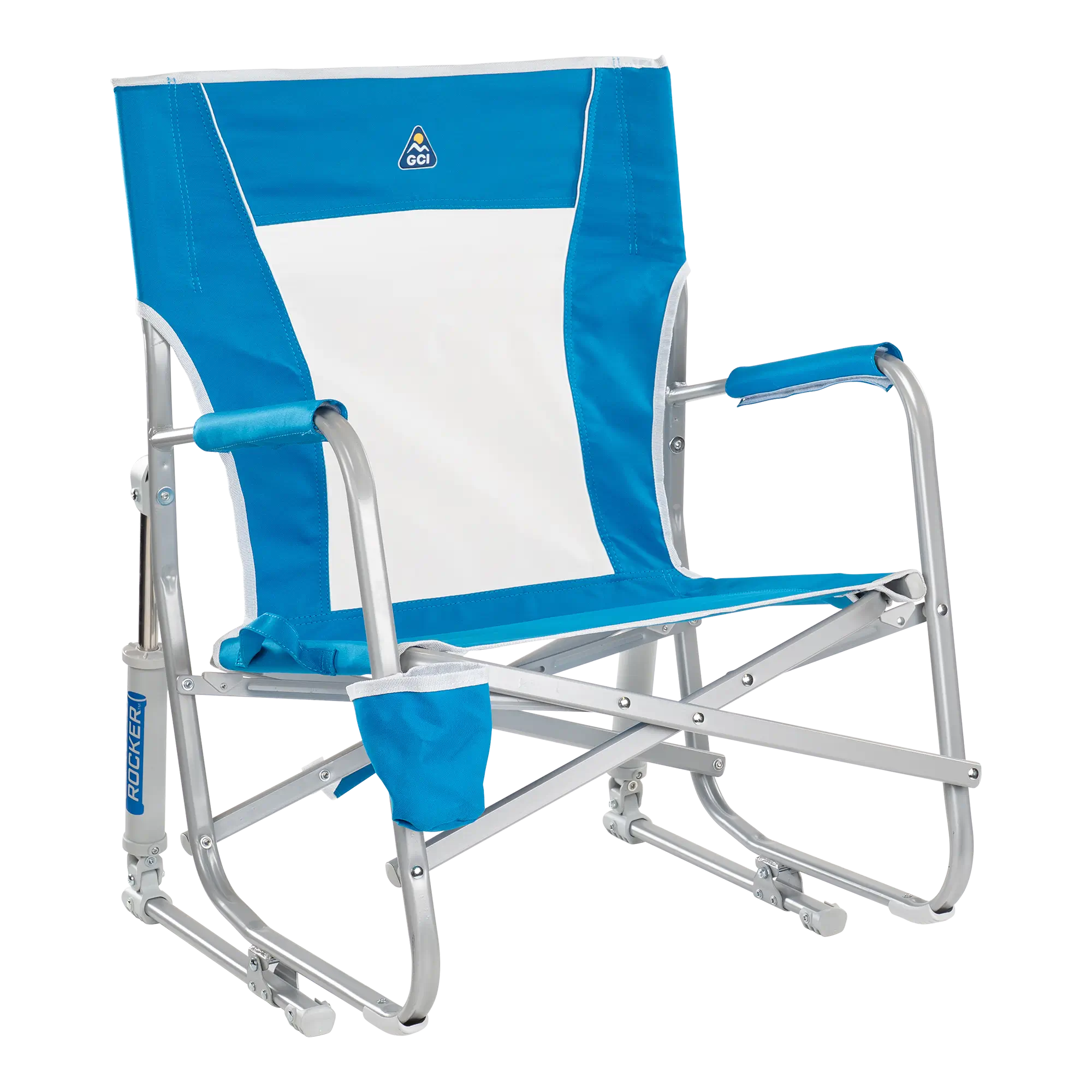 Ergonomic Portable Beach Rocker - Outdoor Rocking Chairs with Dynamic Comfort Edge - Saybrook Blue