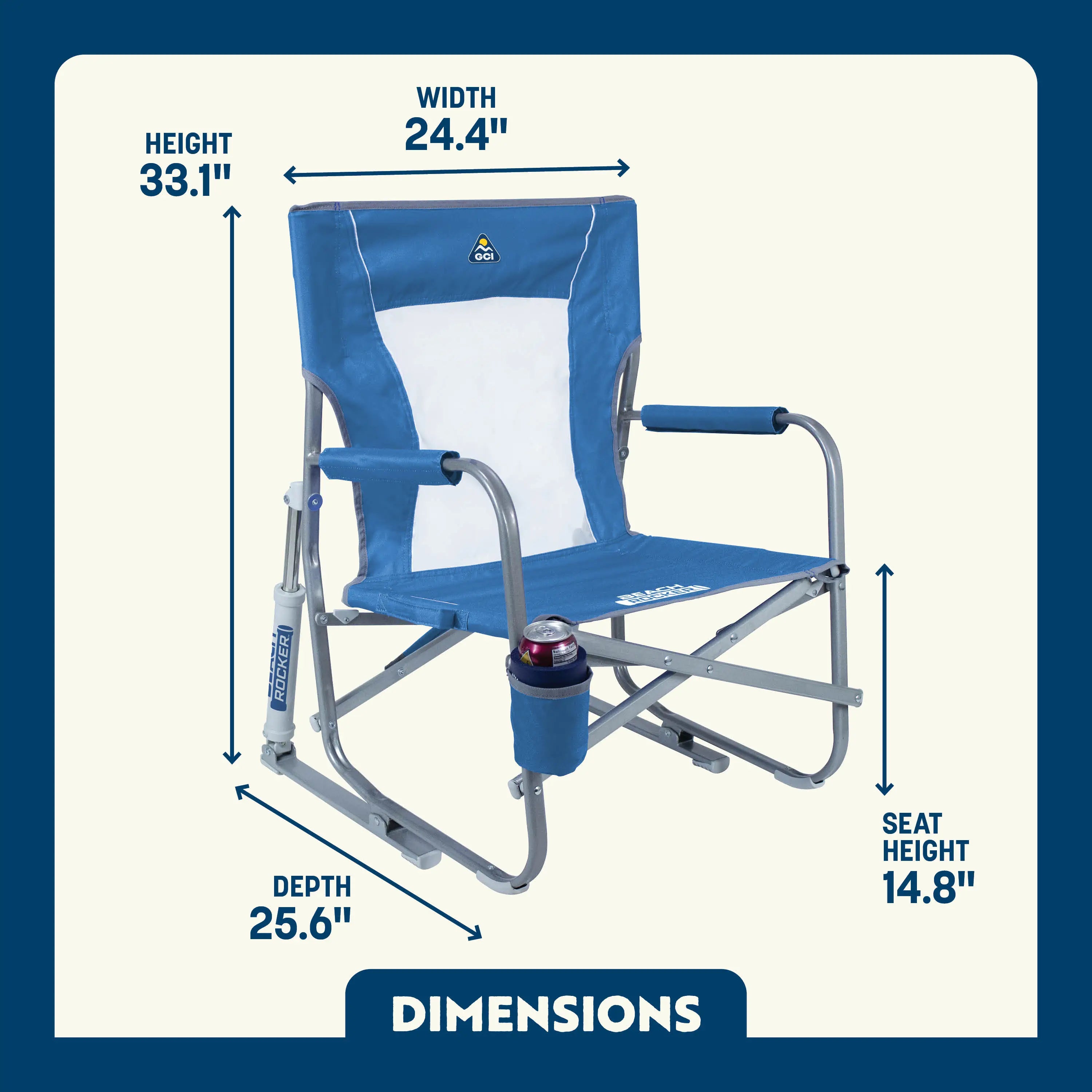 Ergonomic Portable Beach Rocker - Outdoor Rocking Chairs with Dynamic Comfort Edge Detail