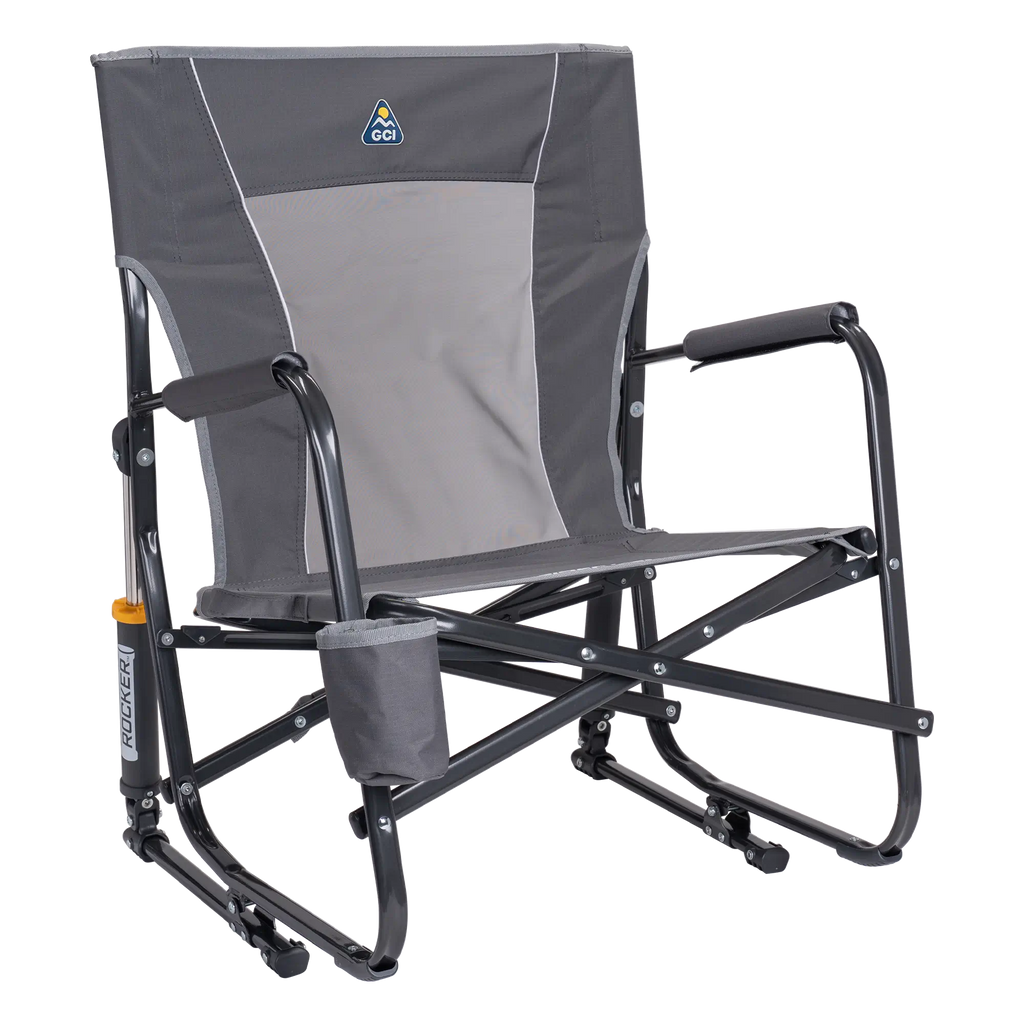 Premium All-Weather FirePit Rocker - Rocker Chair for Camping & Lawns - Pewter