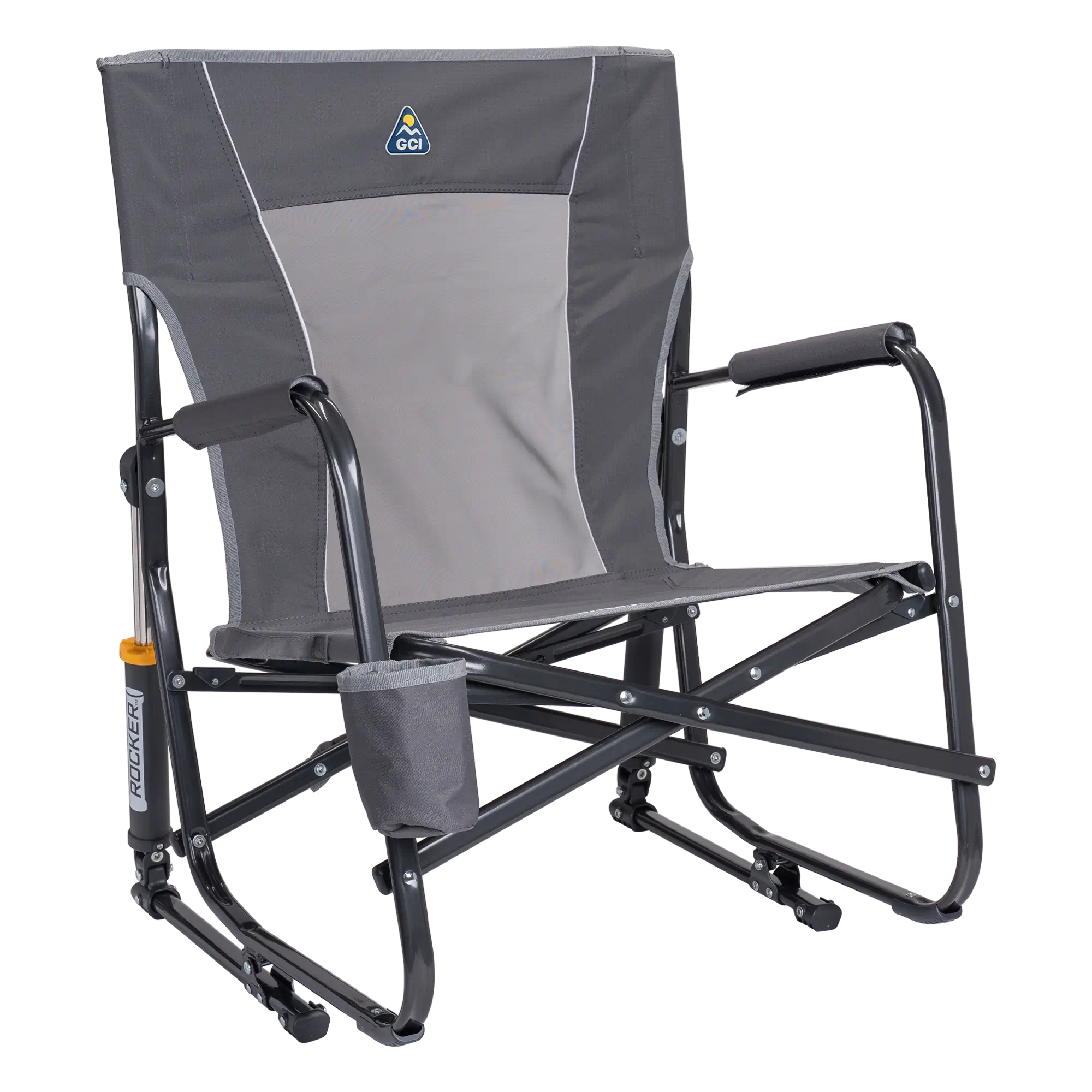 Premium All-Weather FirePit Rocker - Rocker Chair for Camping & Lawns - Pewter