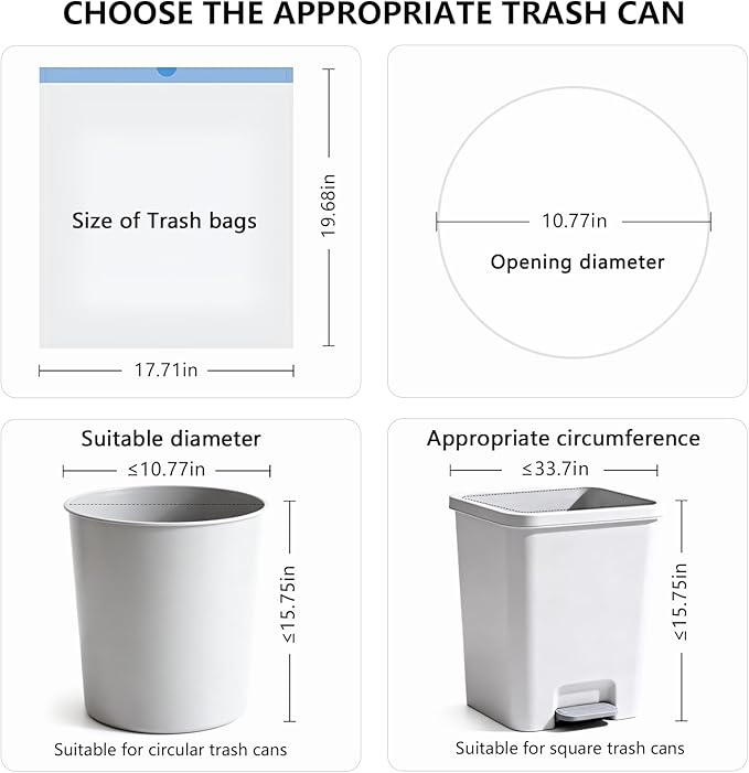 4 Gallon Small Trash Bags with Handles (400 Pack, Multi-Color)