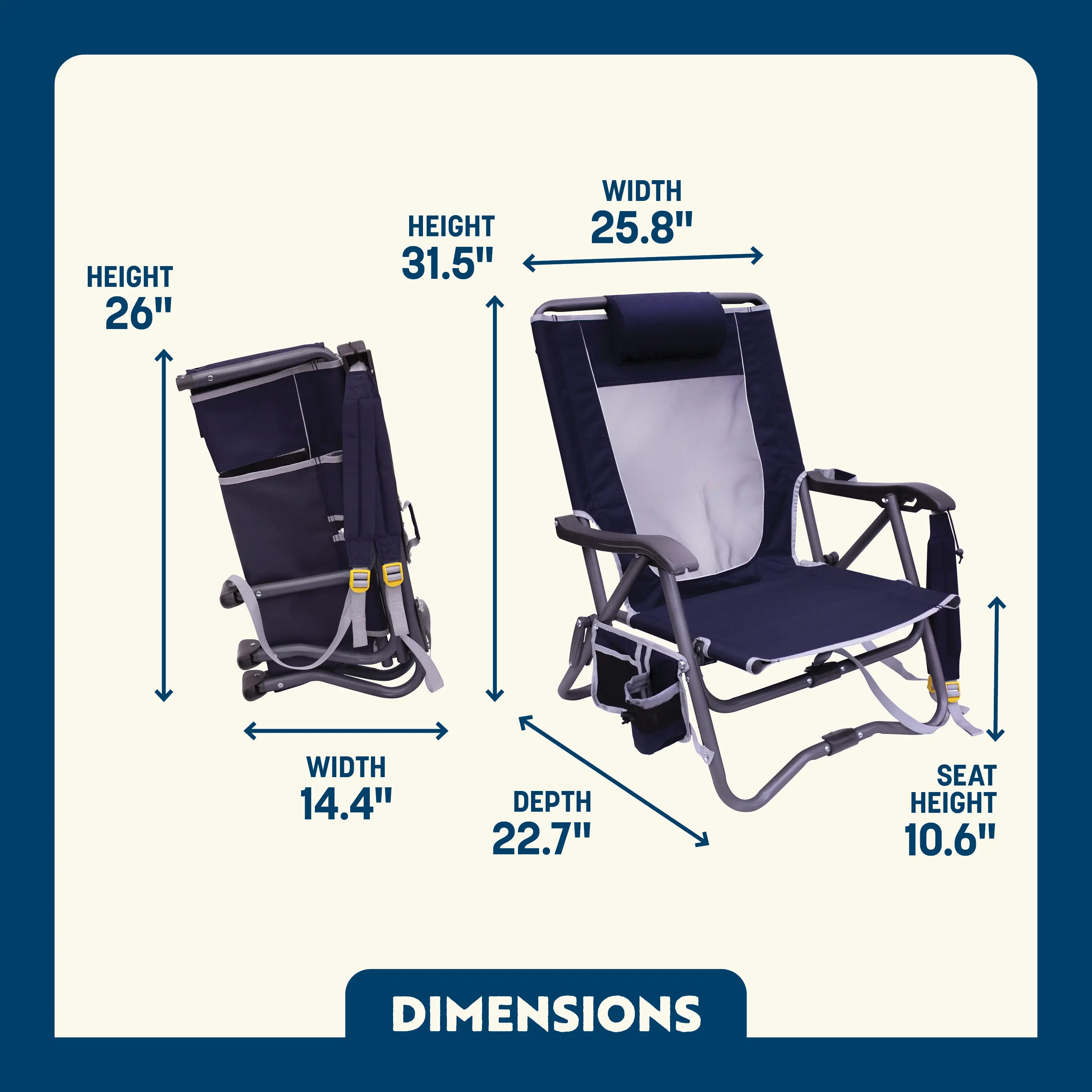 Premium All-Weather Bi-Fold Slim Event Chair - Folding Rocking Chair - Perfect for Tailgating Detail