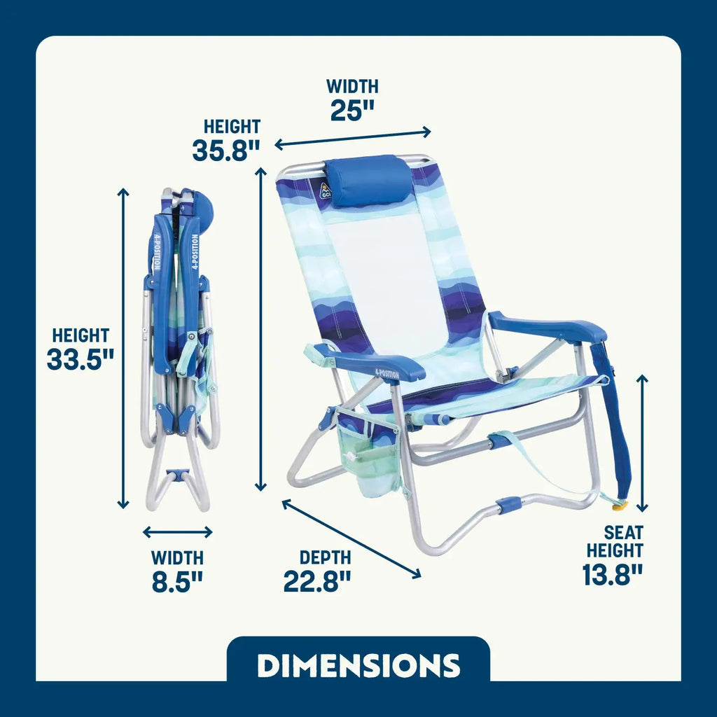 Ergonomic Portable Bi-Fold Beach Chair - Folding Rocking Chair - Perfect for Tailgating Detail
