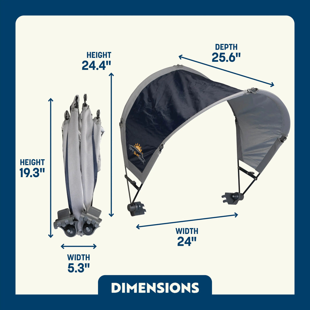 UV-Protection SunShade Accessory - Indigo - Portable Beach Canopy with Adjustable Shade Angle Detail