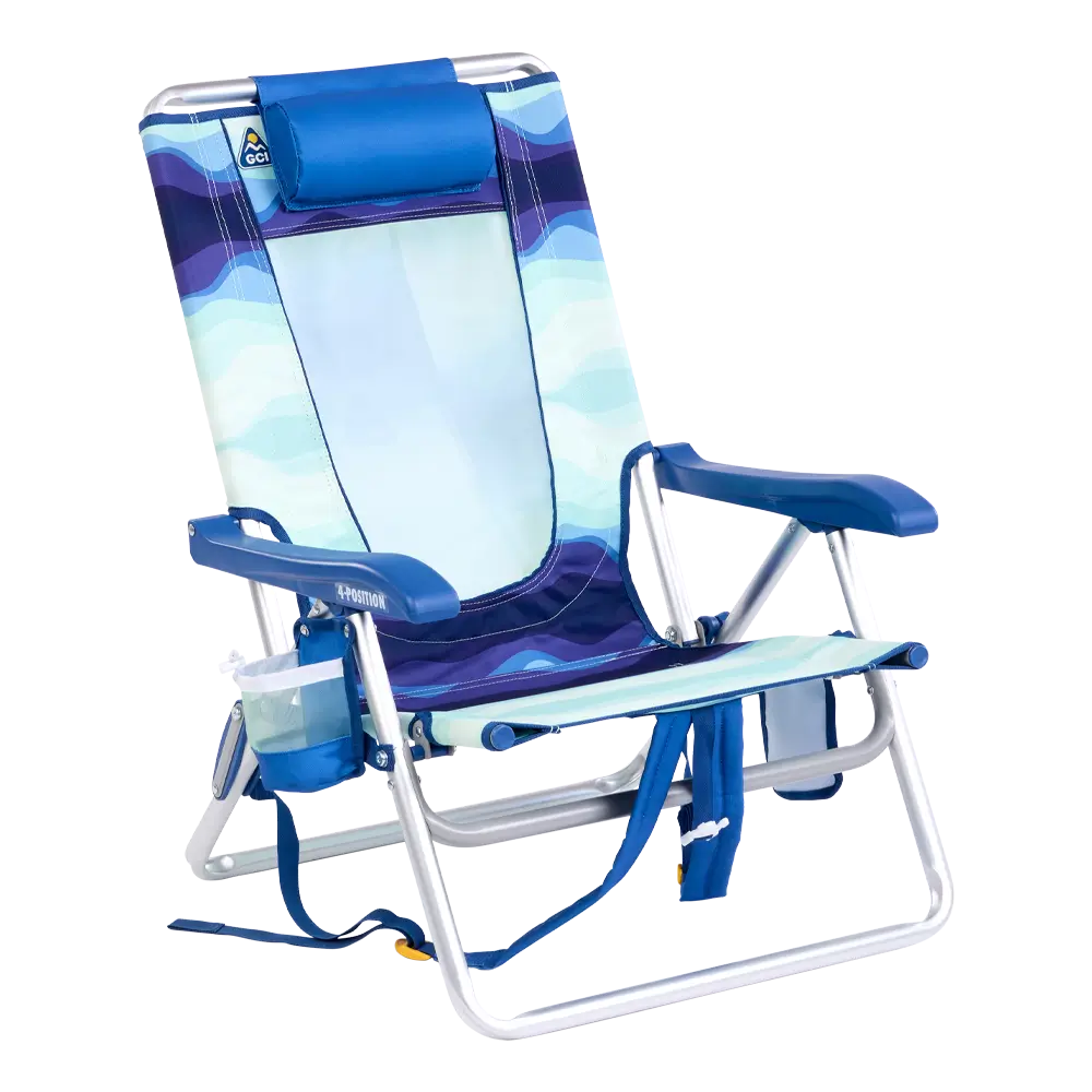 Ultra-Comfortable Backpack Beach Chair - Rocker Chair for Camping & Lawns - Wave