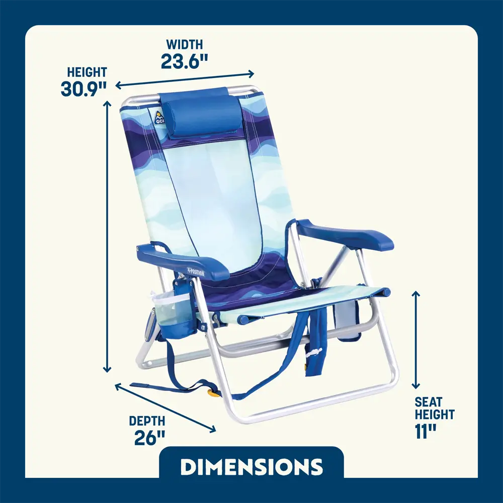 Ultra-Comfortable Backpack Beach Chair - Rocker Chair for Camping & Lawns Detail
