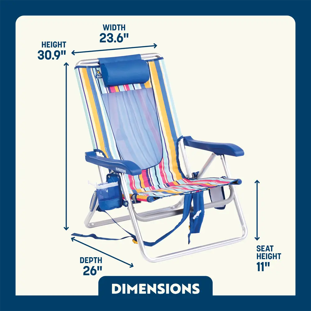 Ultra-Comfortable Backpack Beach Chair - Rocker Chair for Camping & Lawns Detail