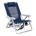 Ultra-Comfortable Backpack Beach Chair - Rocker Chair for Camping & Lawns - Nautical Blue