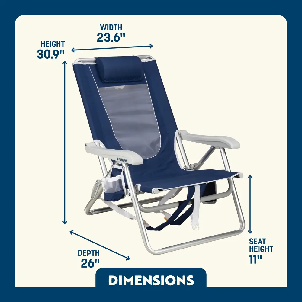 Ultra-Comfortable Backpack Beach Chair - Rocker Chair for Camping & Lawns Detail