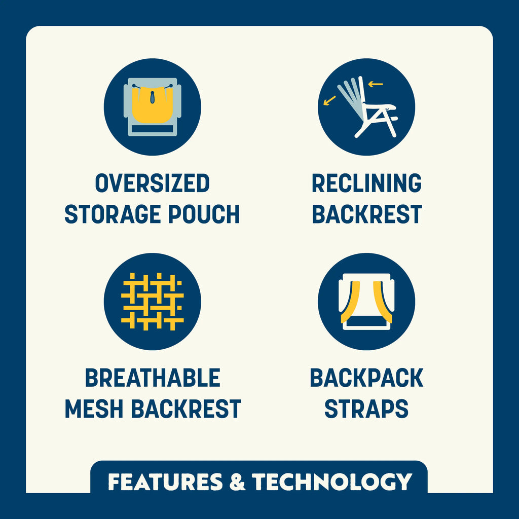 Ultra-Comfortable Backpack Beach Chair - Rocker Chair for Camping & Lawns Detail