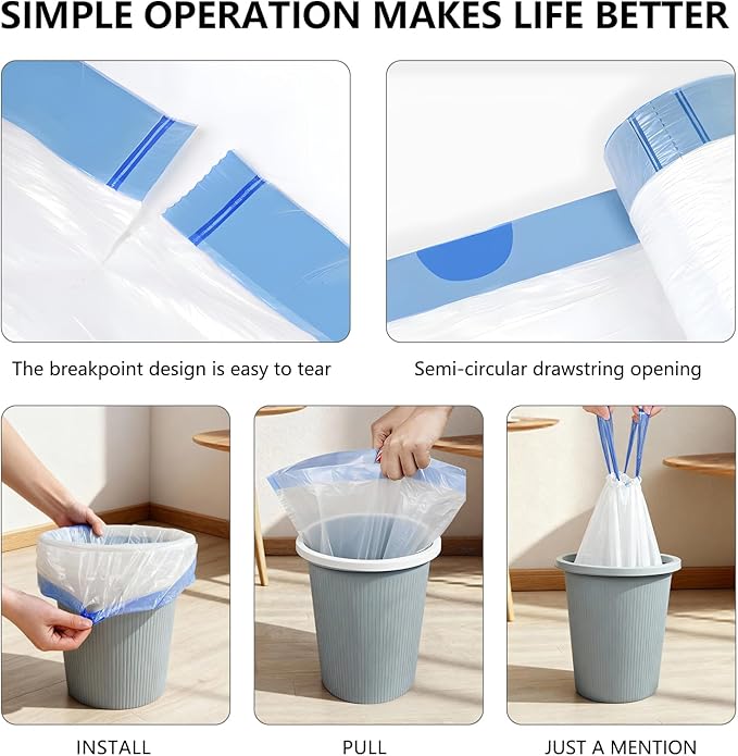 4 Gallon Small Trash Bags with Handles (400 Pack, Multi-Color)