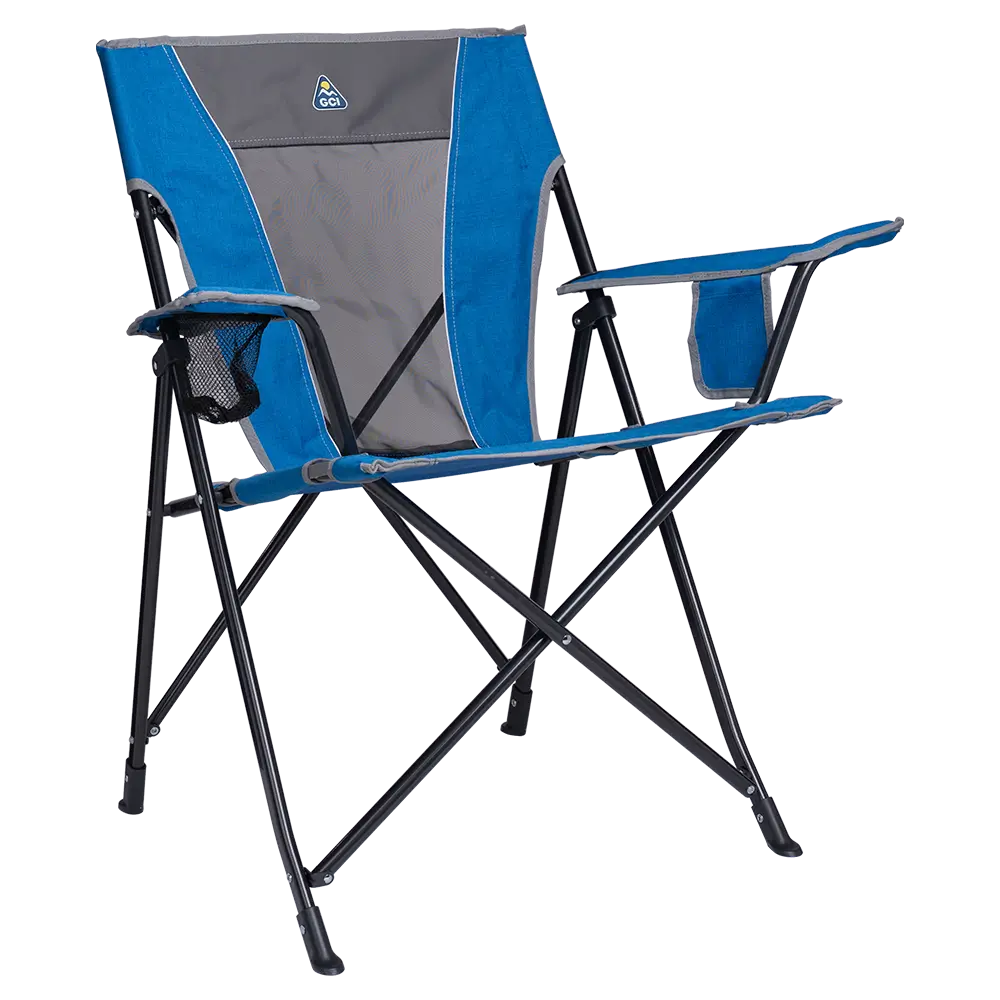 Ergonomic Portable Comfort Quad Chair - Folding Rocking Chair - Perfect for Tailgating - Heathered Royal