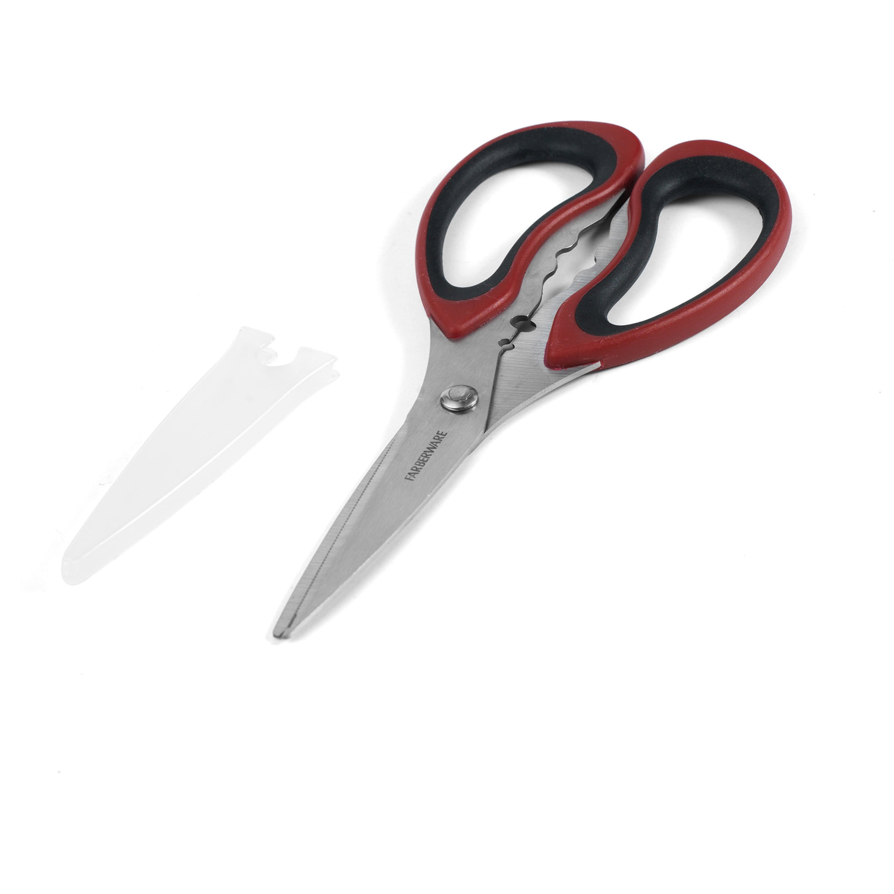 Time-Saving Stainless Steel Kitchen and Herb Shears with Red and Black Handle - Multi-Functional Manual Food Chopper & Slicer Detail