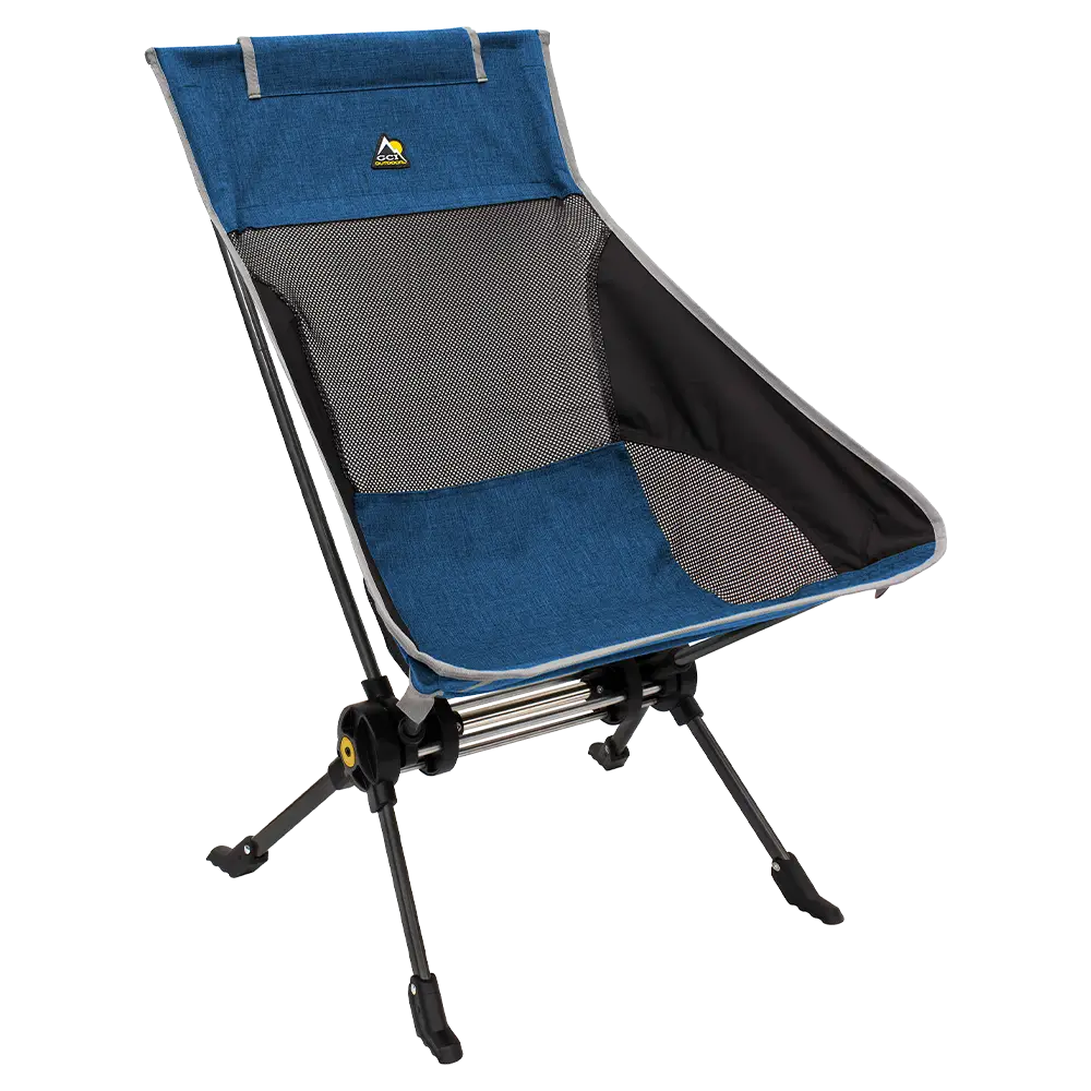 Ergonomic Portable ComPack Rocker - Outdoor Rocking Chairs with Dynamic Comfort Edge - Heathered Royal