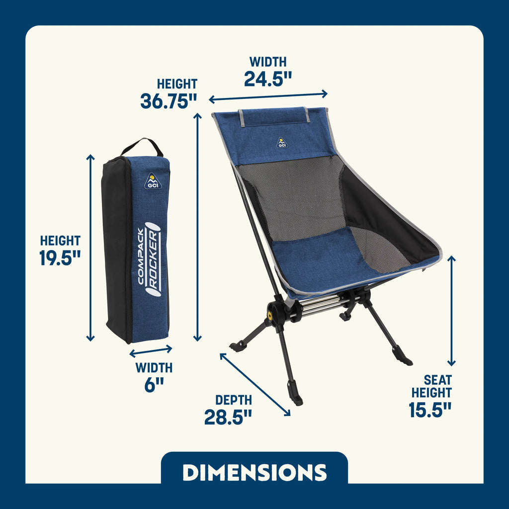 Ergonomic Portable ComPack Rocker - Outdoor Rocking Chairs with Dynamic Comfort Edge Detail