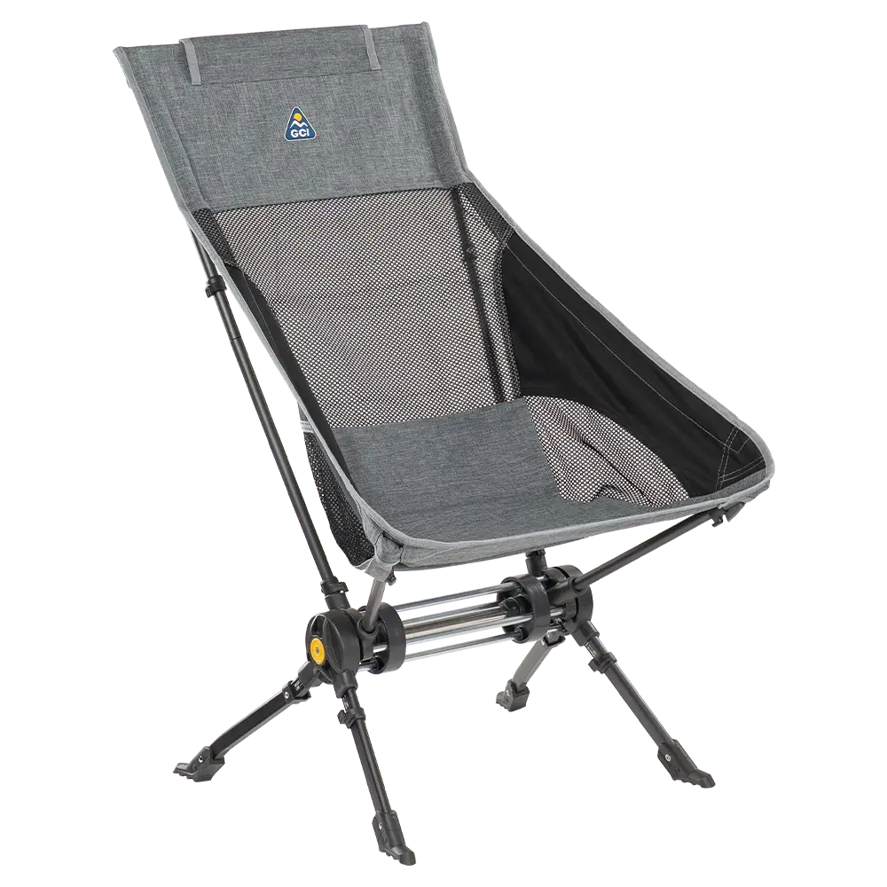 Ergonomic Portable ComPack Rocker - Outdoor Rocking Chairs with Dynamic Comfort Edge - Heathered Pewter