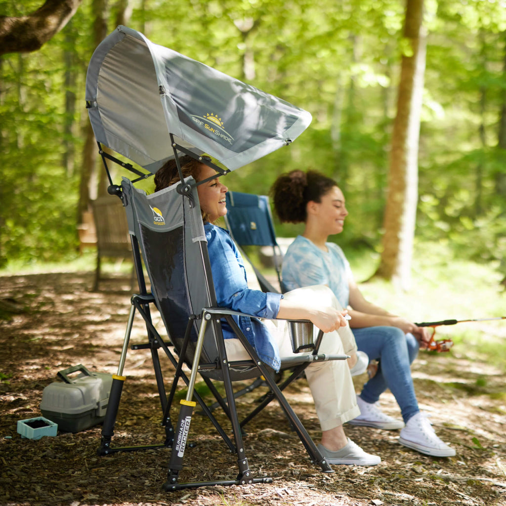 Premium All-Weather SunShade Rocker - Camp Rocker Chair for Fishing & Beach Trips Detail