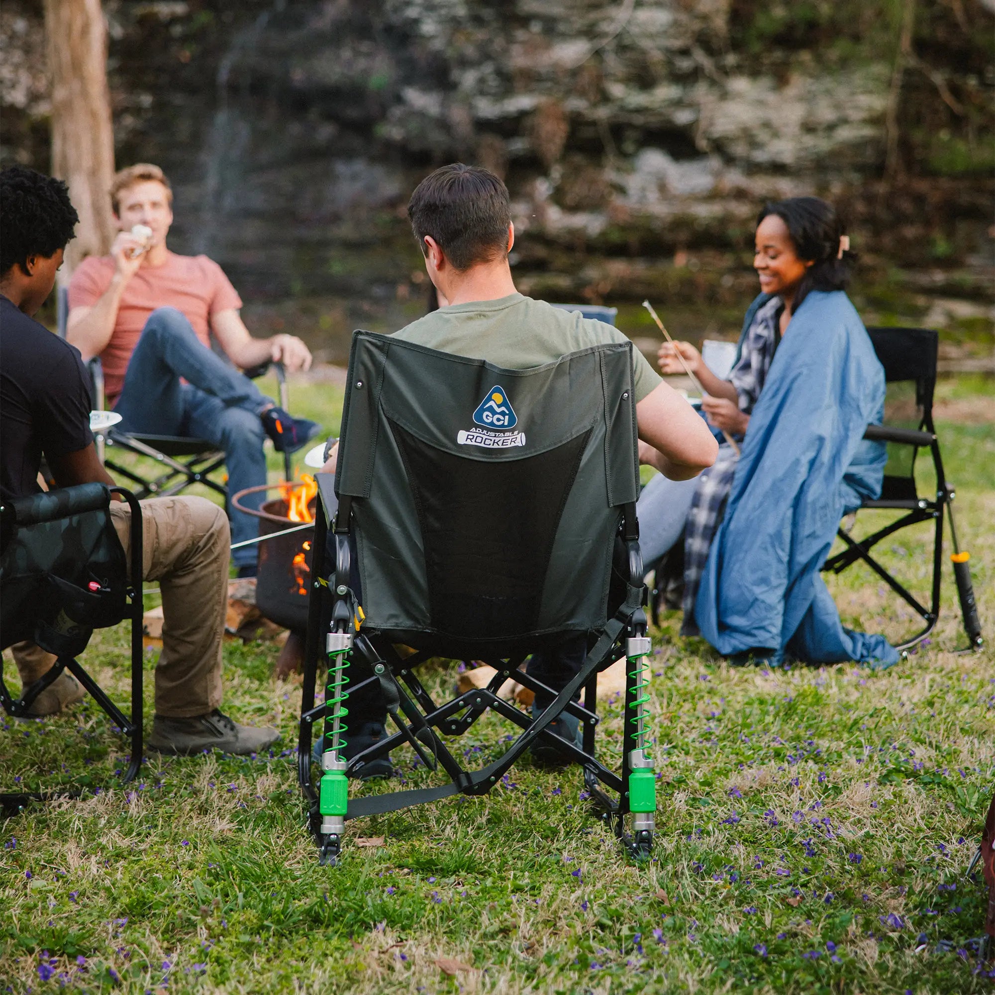 Foldable Adjustable Rocker - Rocker Chair for Camping & Lawns Detail