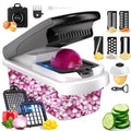 Multi-Functional Vegetable Chopper Food Slicer, 15 in 1 Multi-Function Food Chopper for Onion, Veggie, Cheese Grater, Vegetable... - Premium Stainless Steel Garlic Presser & Peeler - Default Title