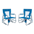 Ultra-Comfortable Beach Rocker Bundle - Folding Rocking Chair - Perfect for Tailgating - Saybrook Blue