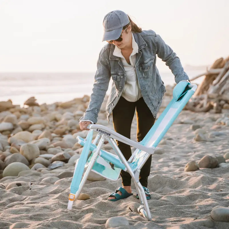 Ergonomic Portable Bi-Fold Beach Chair - Folding Rocking Chair - Perfect for Tailgating Detail