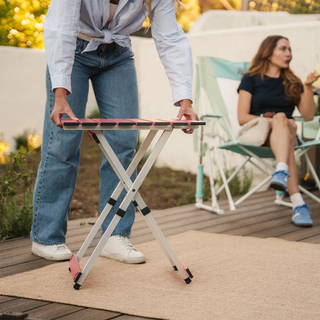 Slim-Fold Compact Camp Table 20 - Heavy Duty Aluminum Folding Picnic Table Detail