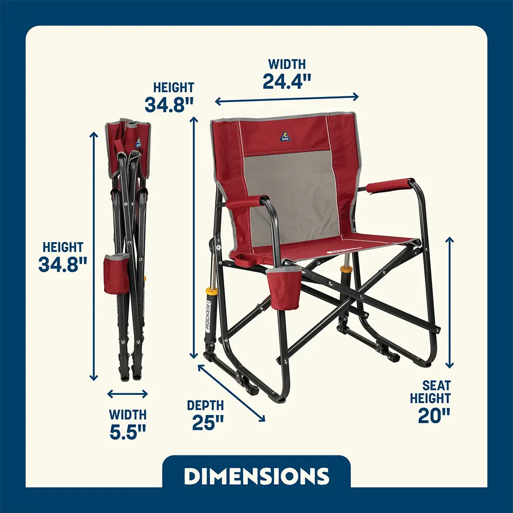 Ergonomic Portable Freestyle Rocker - Folding Rocking Chair - Perfect for Tailgating Detail