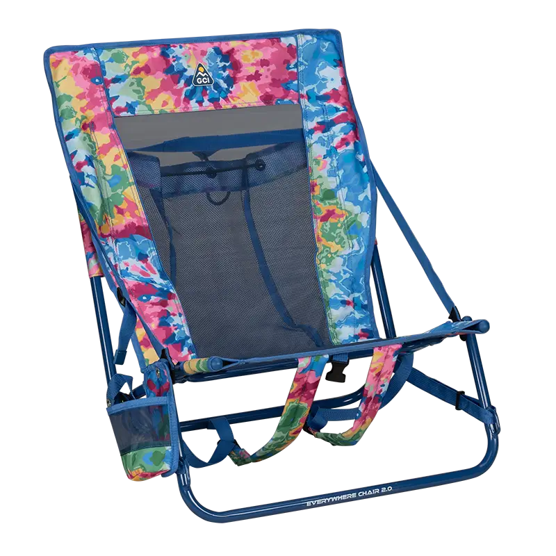 Ergonomic Portable Everywhere Chair 2 - Rocker Chair for Camping & Lawns - Tie Dye