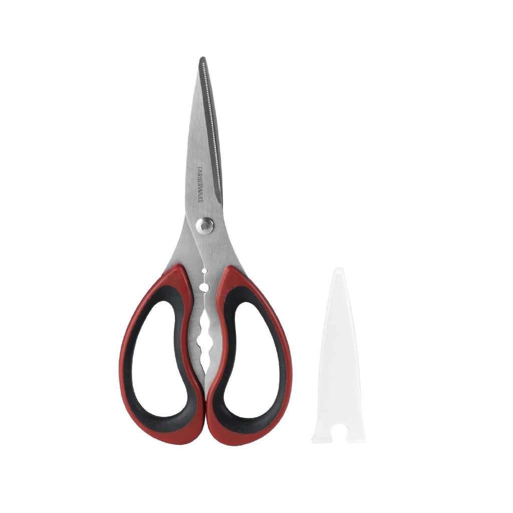 Time-Saving Stainless Steel Kitchen and Herb Shears with Red and Black Handle - Multi-Functional Manual Food Chopper & Slicer - Default Title