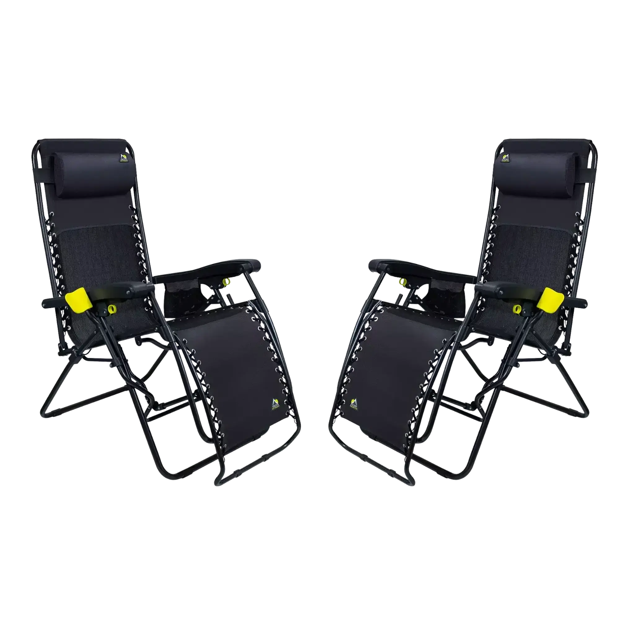 Premium All-Weather Freeform Zero Gravity Lounger Bundle - Camp Rocker Chair for Fishing & Beach Trips - Black