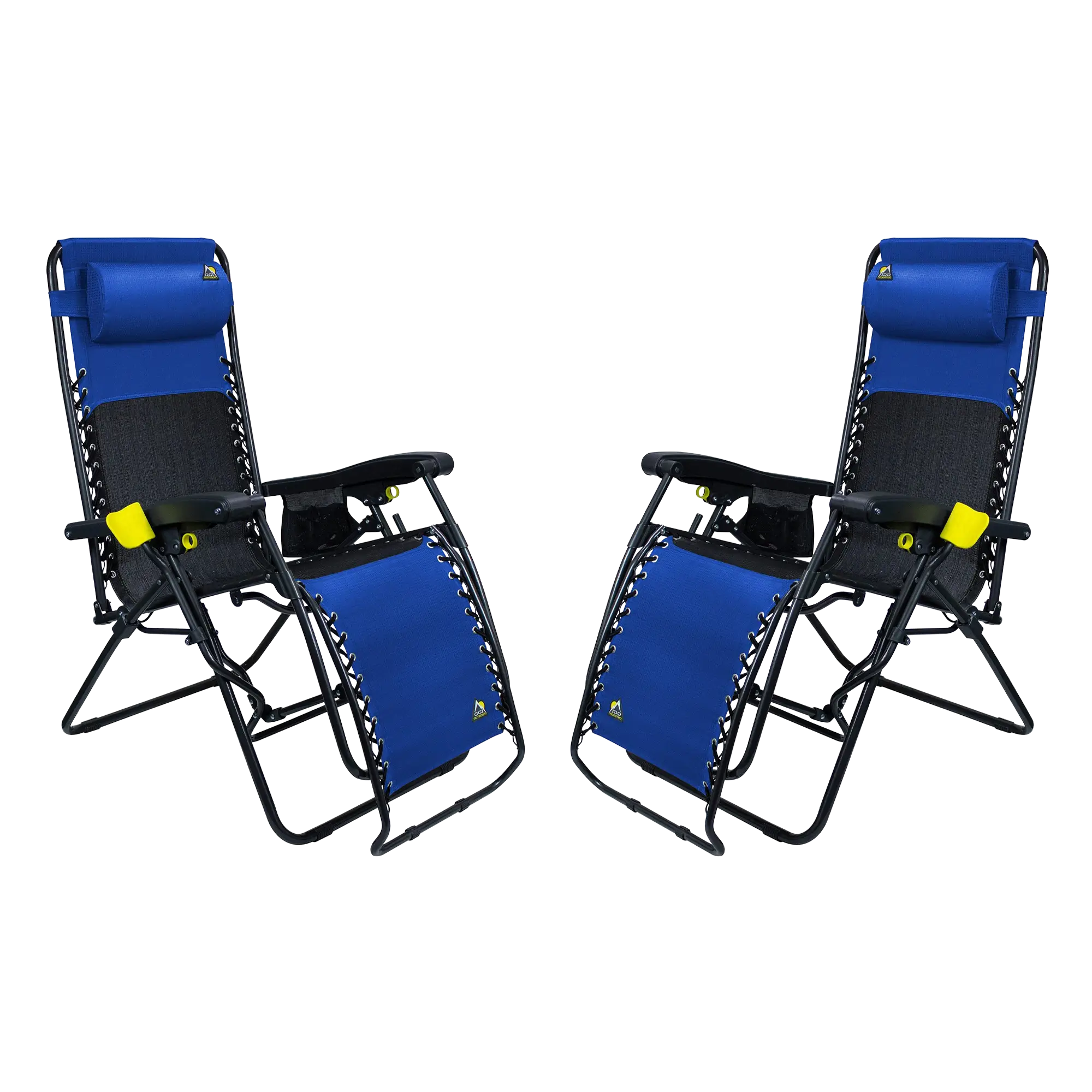Premium All-Weather Freeform Zero Gravity Lounger Bundle - Camp Rocker Chair for Fishing & Beach Trips - Royal Blue