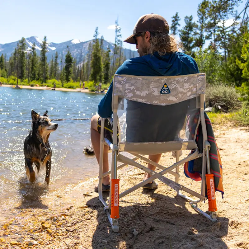 Premium All-Weather Freestyle Rocker Elite - Camp Rocker Chair for Fishing & Beach Trips Detail