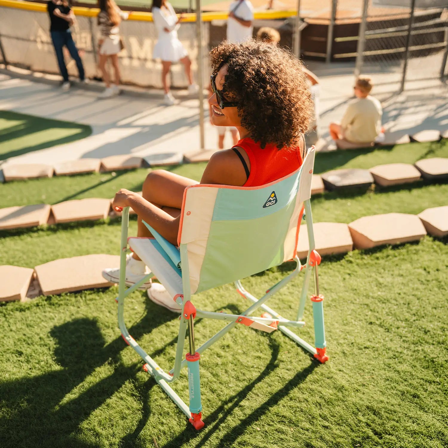Ergonomic Portable Freestyle Rocker - Folding Rocking Chair - Perfect for Tailgating Detail