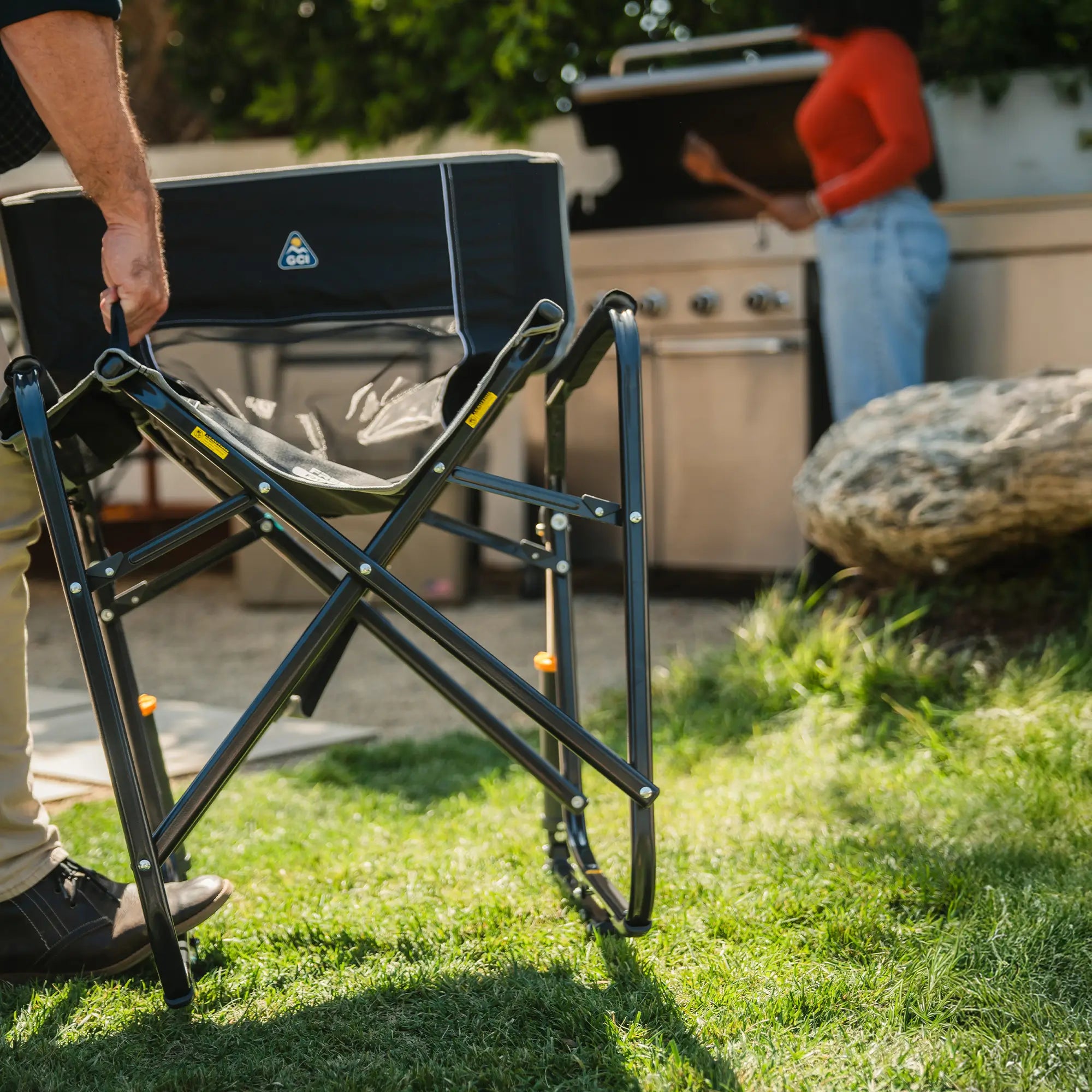 Ergonomic Portable Freestyle Rocker - Folding Rocking Chair - Perfect for Tailgating Detail