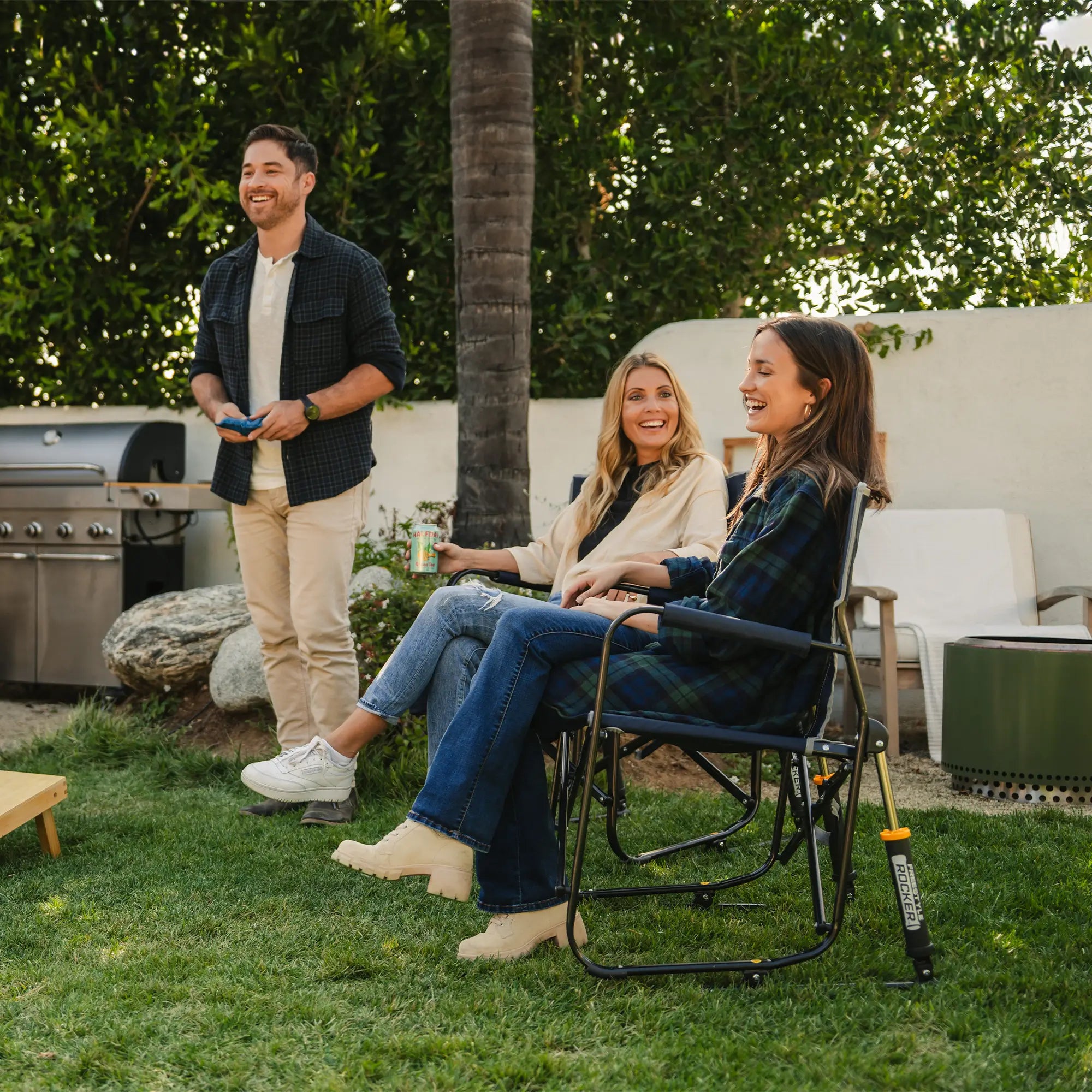 Ergonomic Portable Freestyle Rocker - Folding Rocking Chair - Perfect for Tailgating Detail