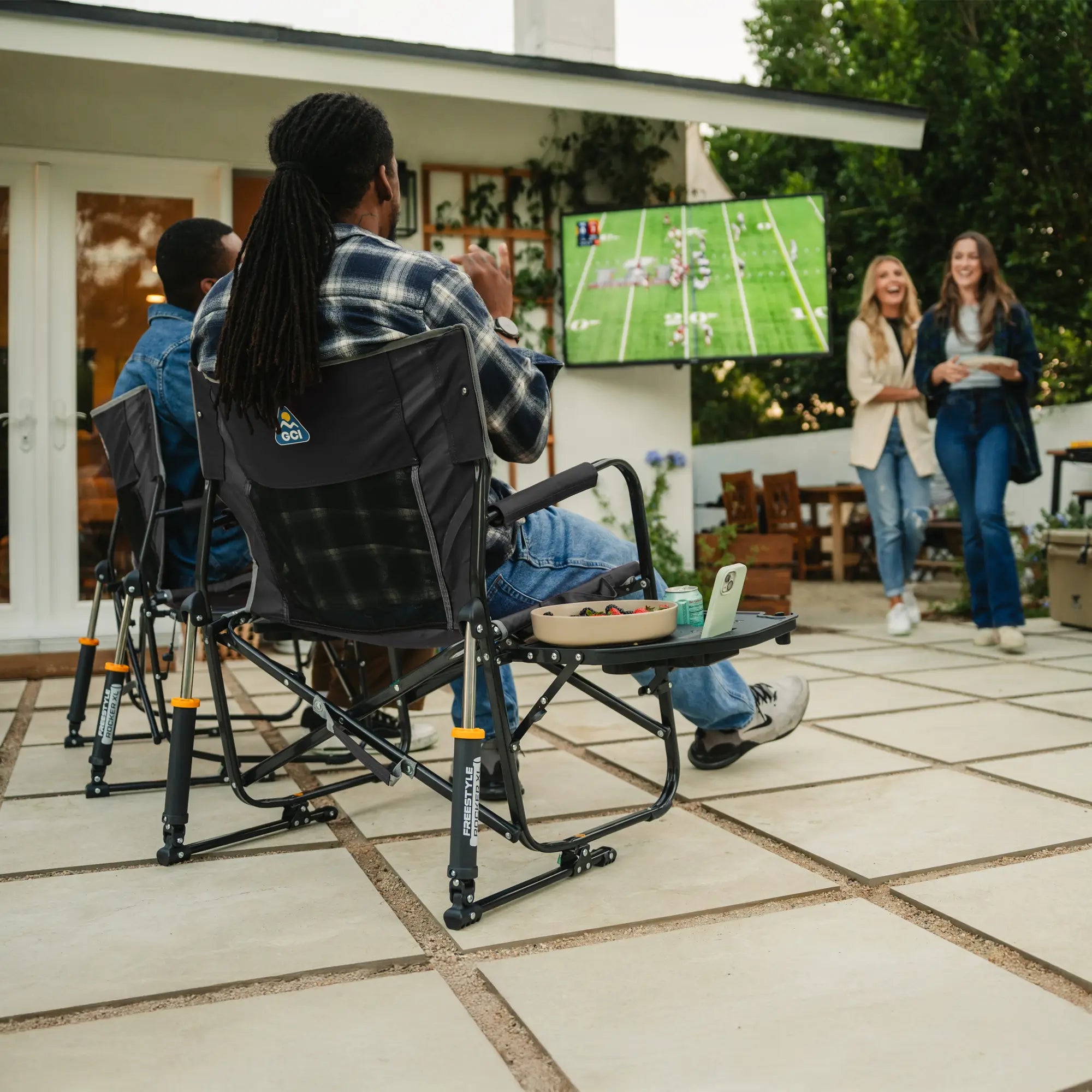 Ultra-Comfortable Freestyle Rocker XL with Side Table - Rocker Chair for Camping & Lawns Detail