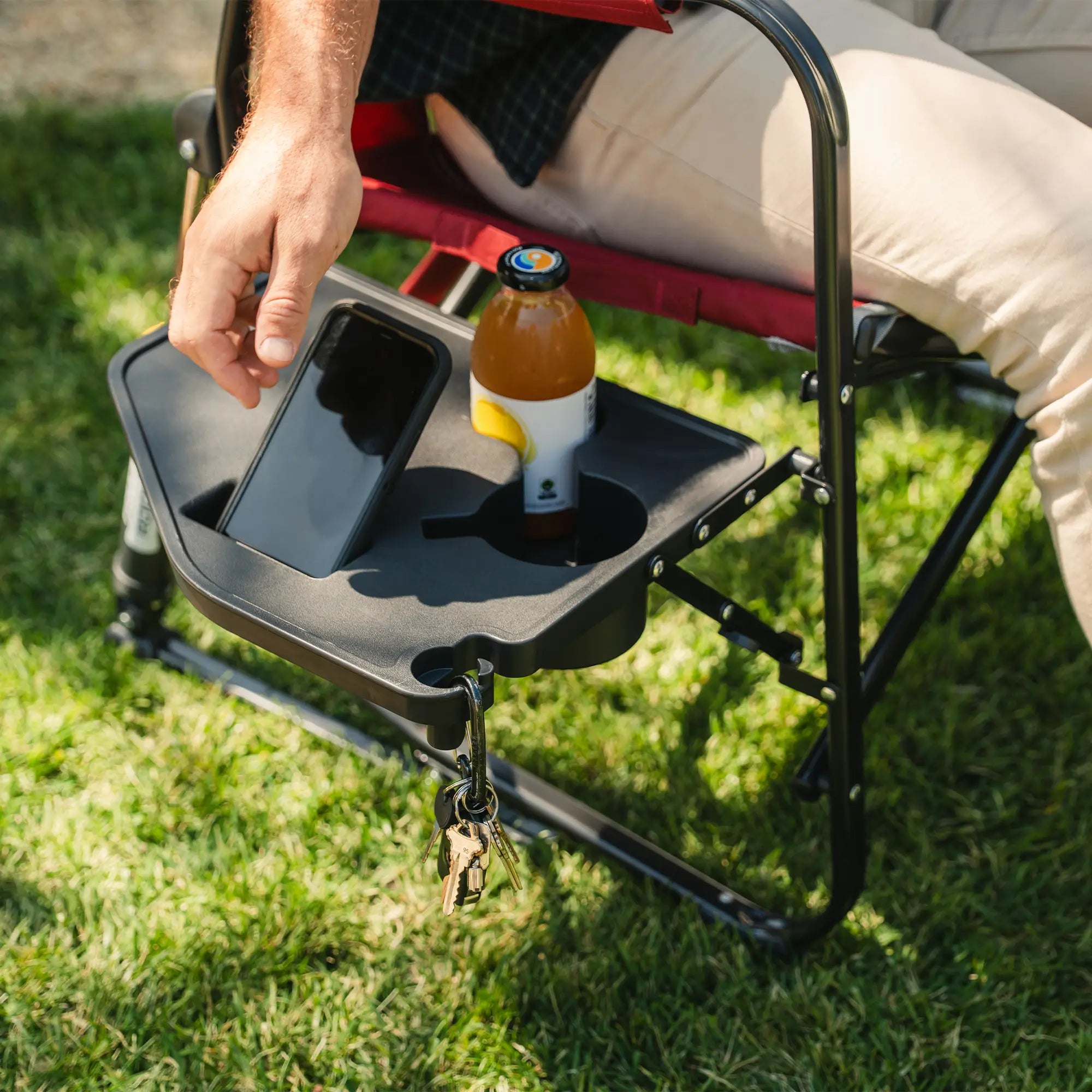 Ultra-Comfortable Freestyle Rocker XL with Side Table - Rocker Chair for Camping & Lawns Detail