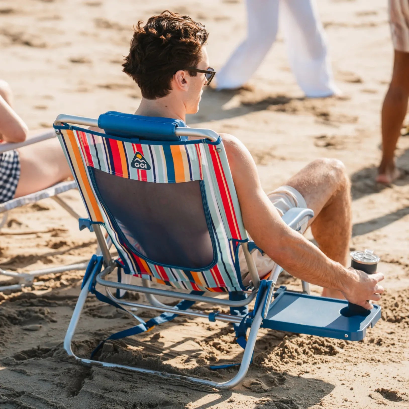 Ultra-Comfortable Big Surf with Slide Table - Camp Rocker Chair for Fishing & Beach Trips Detail