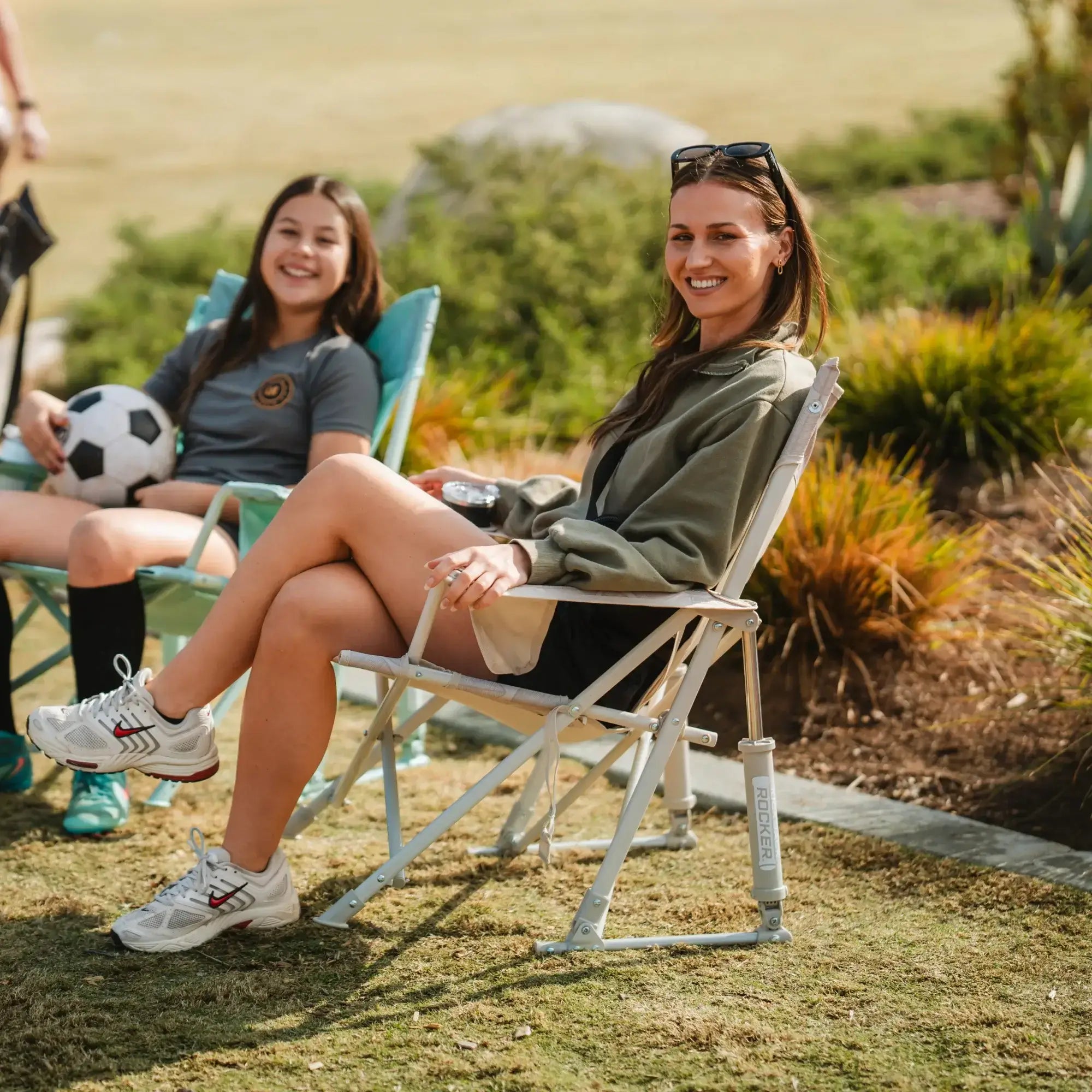 Foldable Kickback Rocker - Camp Rocker Chair for Fishing & Beach Trips Detail