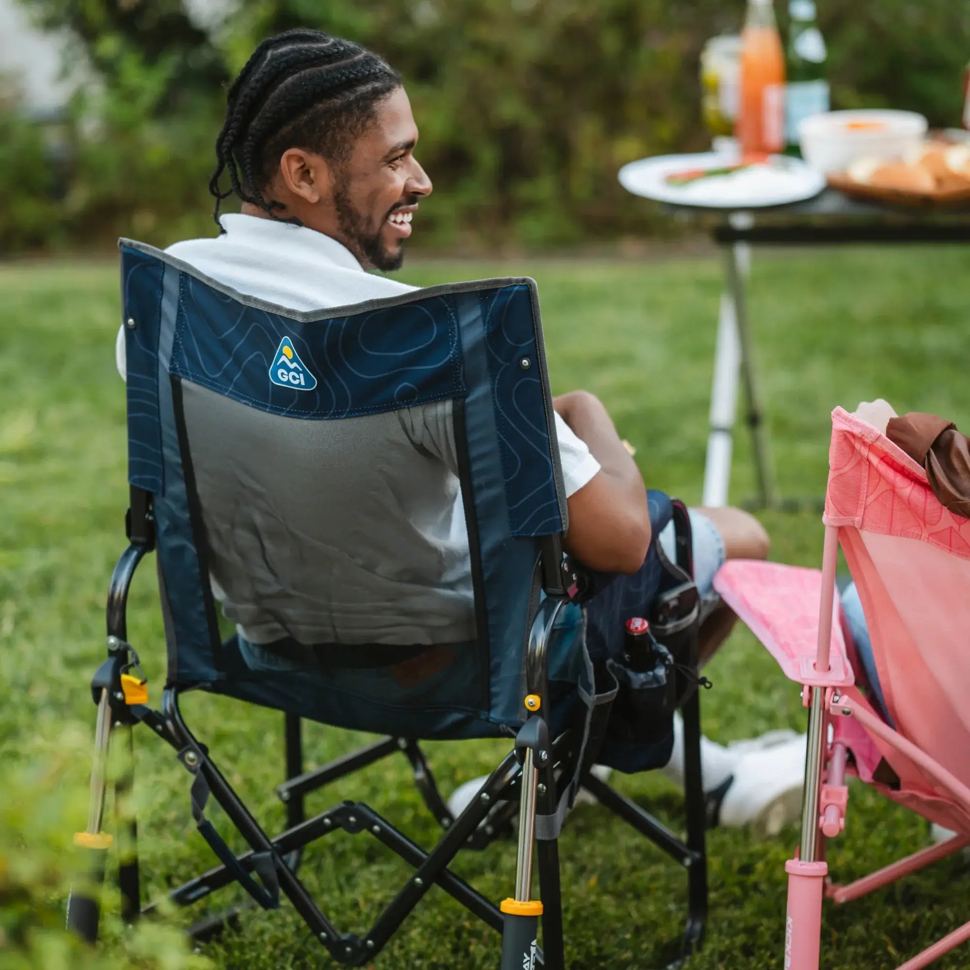 Premium All-Weather Stowaway Rocker - Folding Rocking Chair - Perfect for Tailgating Detail