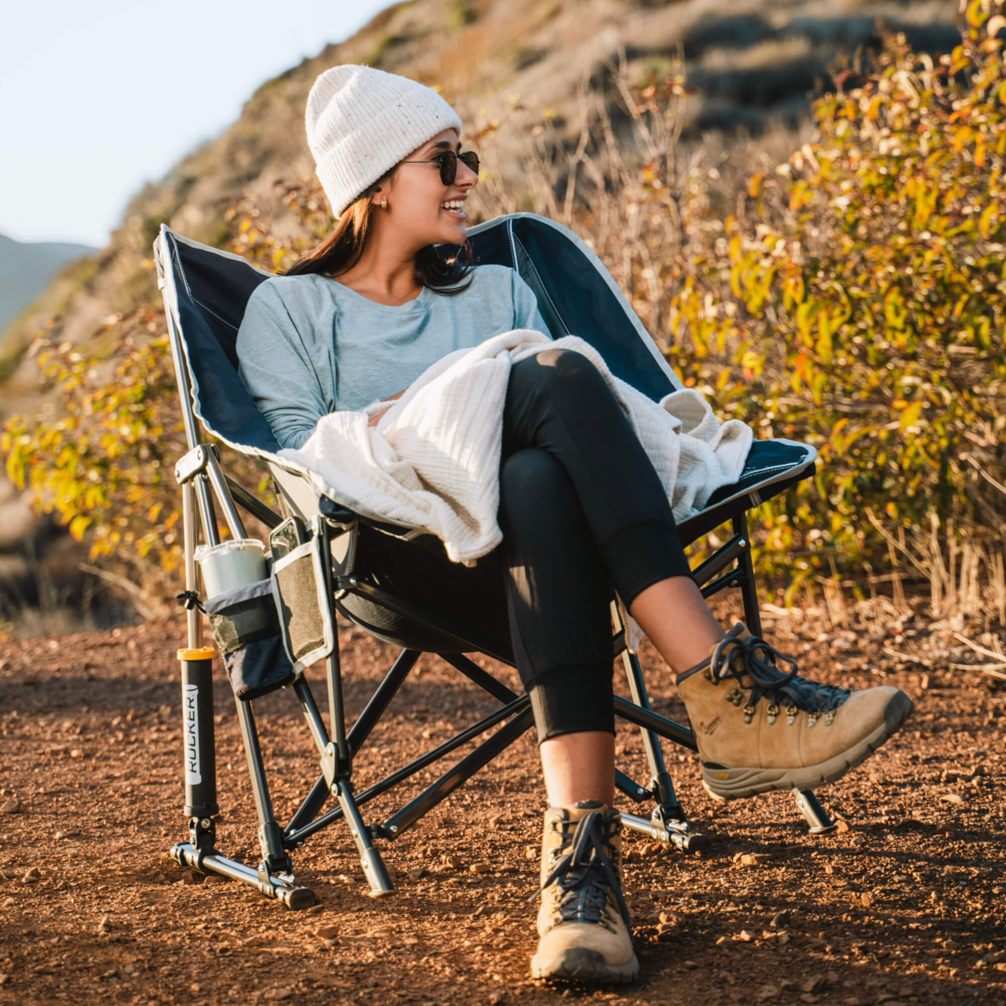Premium All-Weather Pod Rocker - Rocker Chair for Camping & Lawns Detail