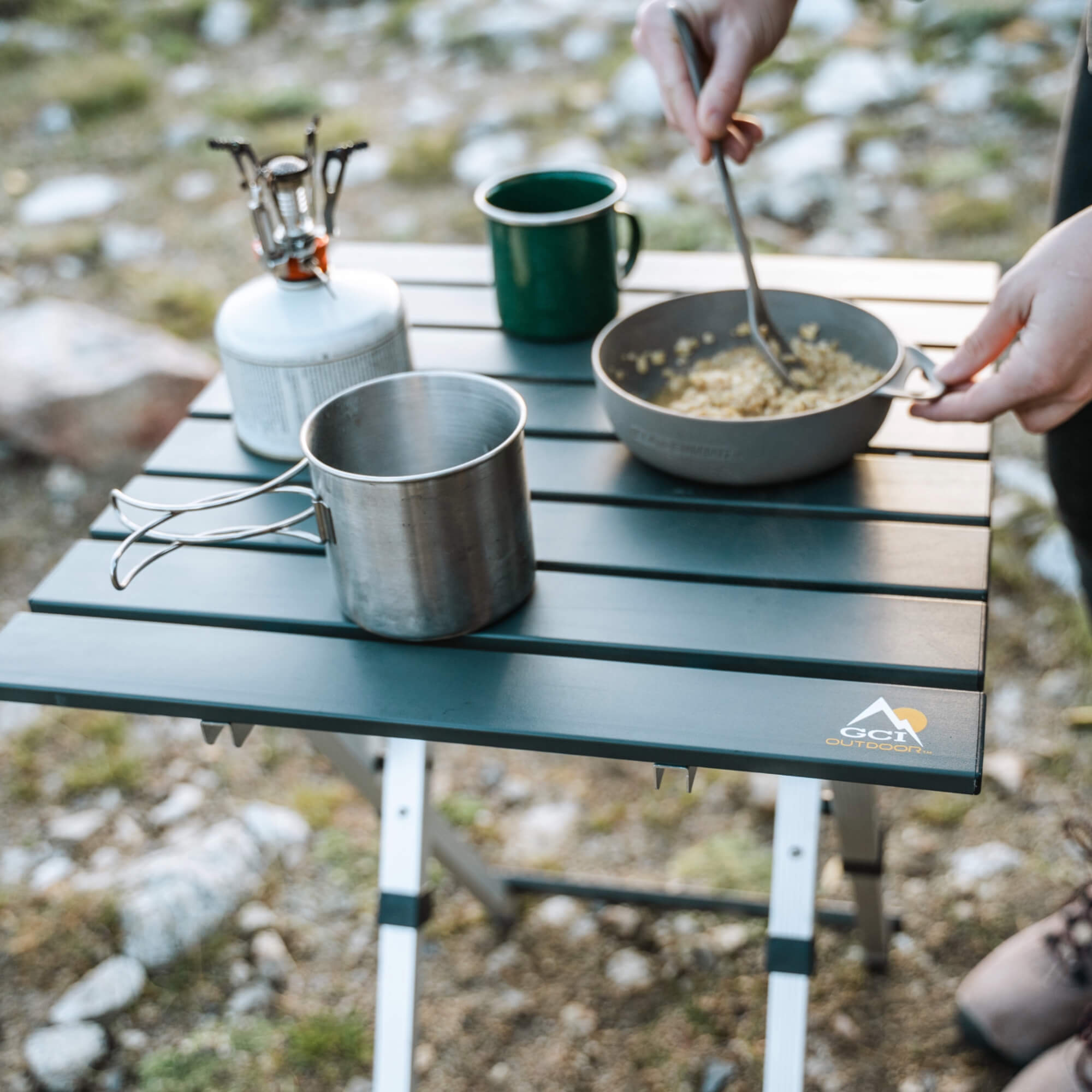 Slim-Fold Compact Camp Table 20 - Heavy Duty Aluminum Folding Picnic Table Detail