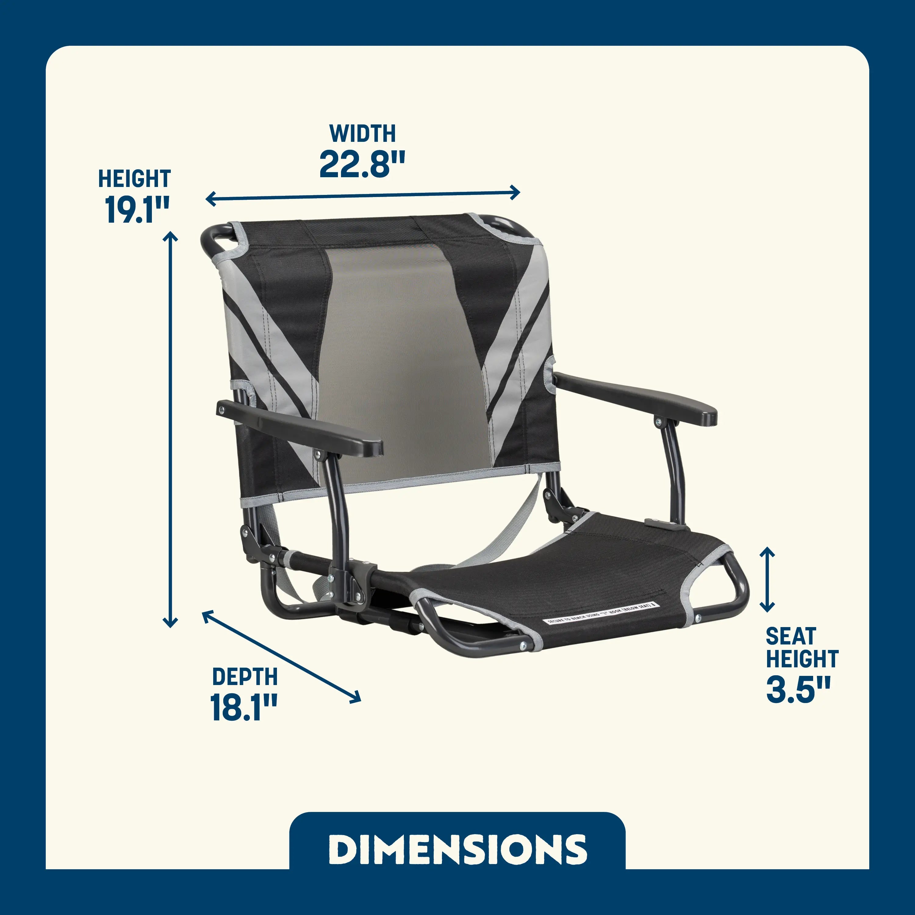 Premium All-Weather Big Comfort Stadium Chair with Armrests - Camp Rocker Chair for Fishing & Beach Trips Detail