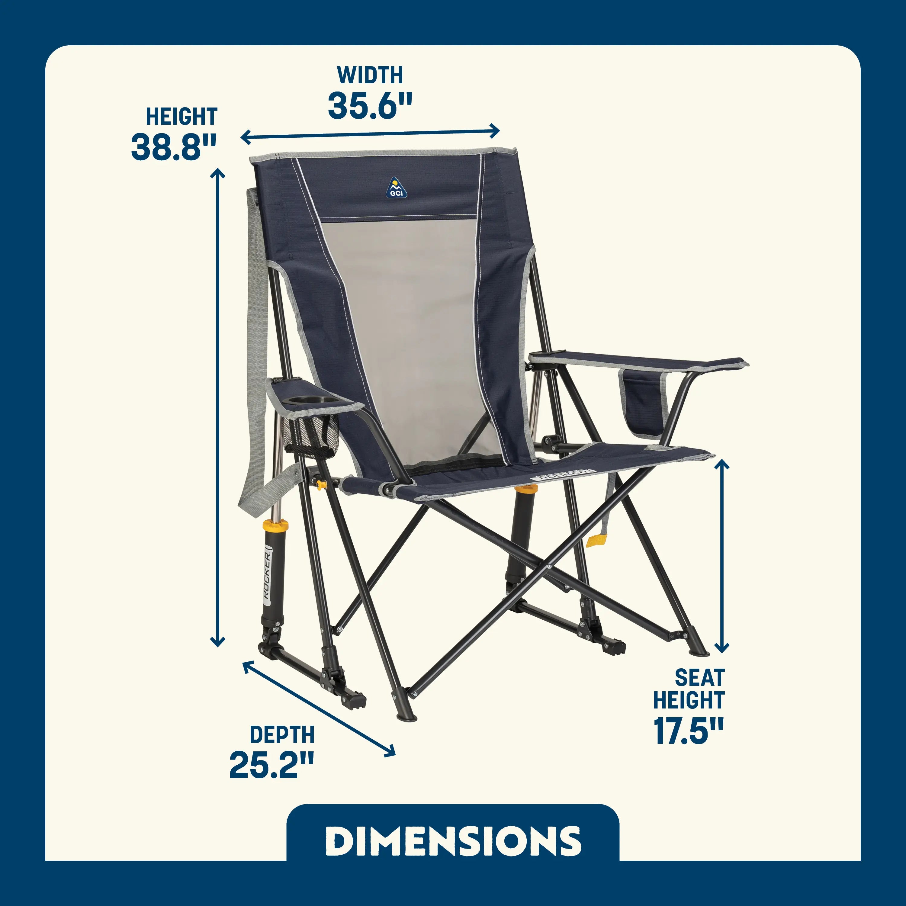 Heavy Duty Comfort Pro Rocker - Outdoor Rocking Chairs with Dynamic Comfort Edge Detail